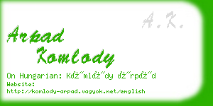 arpad komlody business card